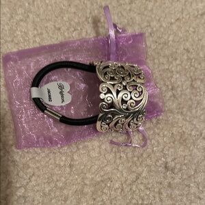 BRIGHTON Madrid Lace Silver Hair Tie, NWT